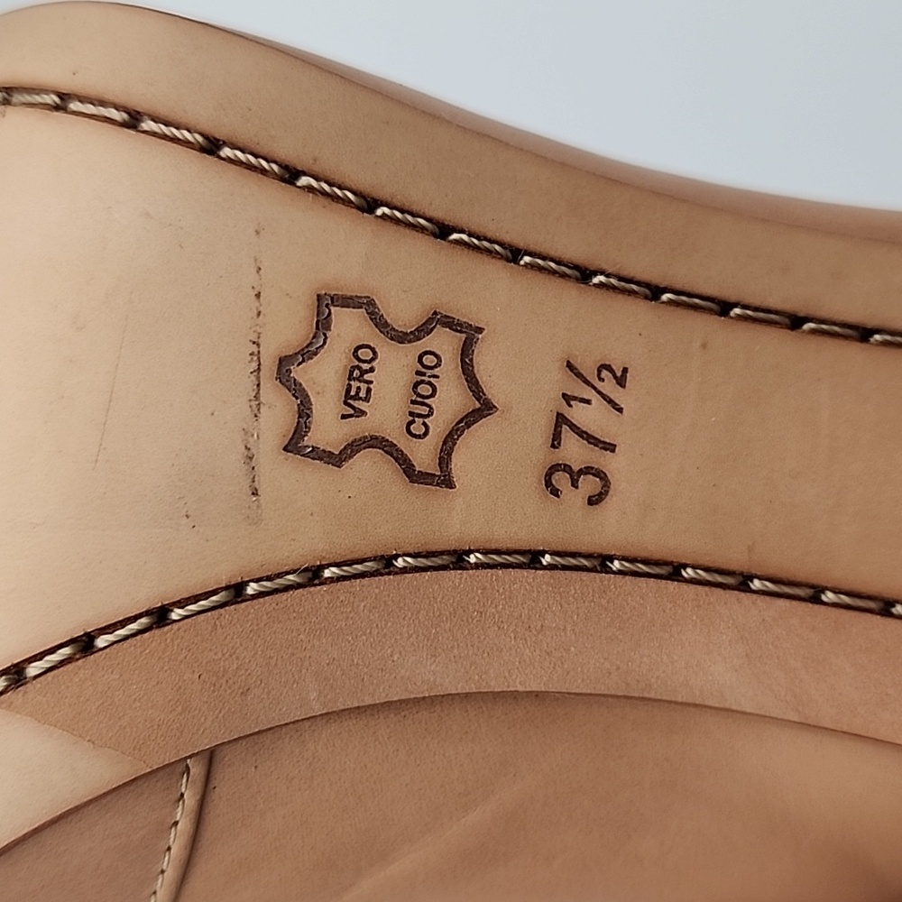 ALICE + OLIVIA Tan Pumps with Whipstitched Detail Self-covered Heels - Picture 7 of 7